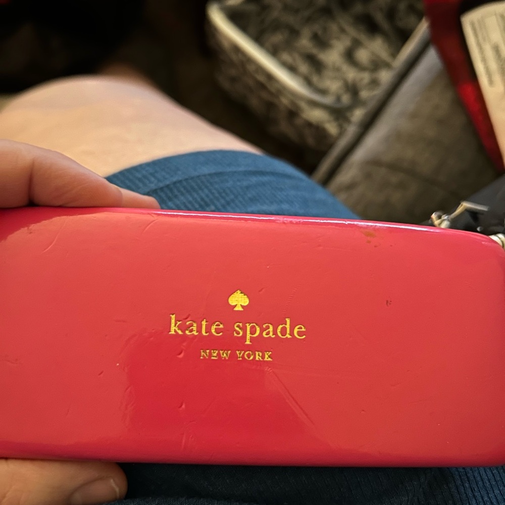 Kate Spade Hot Pink Wallet with Gold Accents